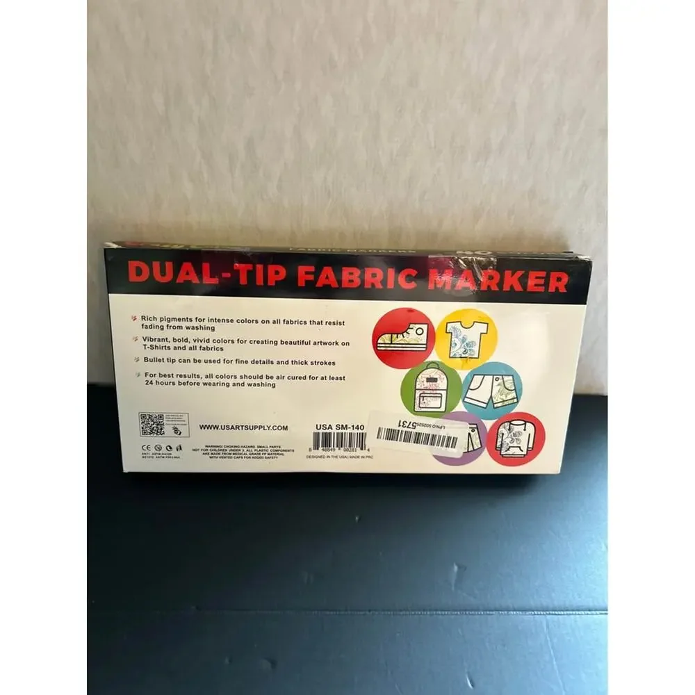 Title: U.S. Art Supply Crazy Colors Fabric Markers - 40 Dual Tip Colors Set